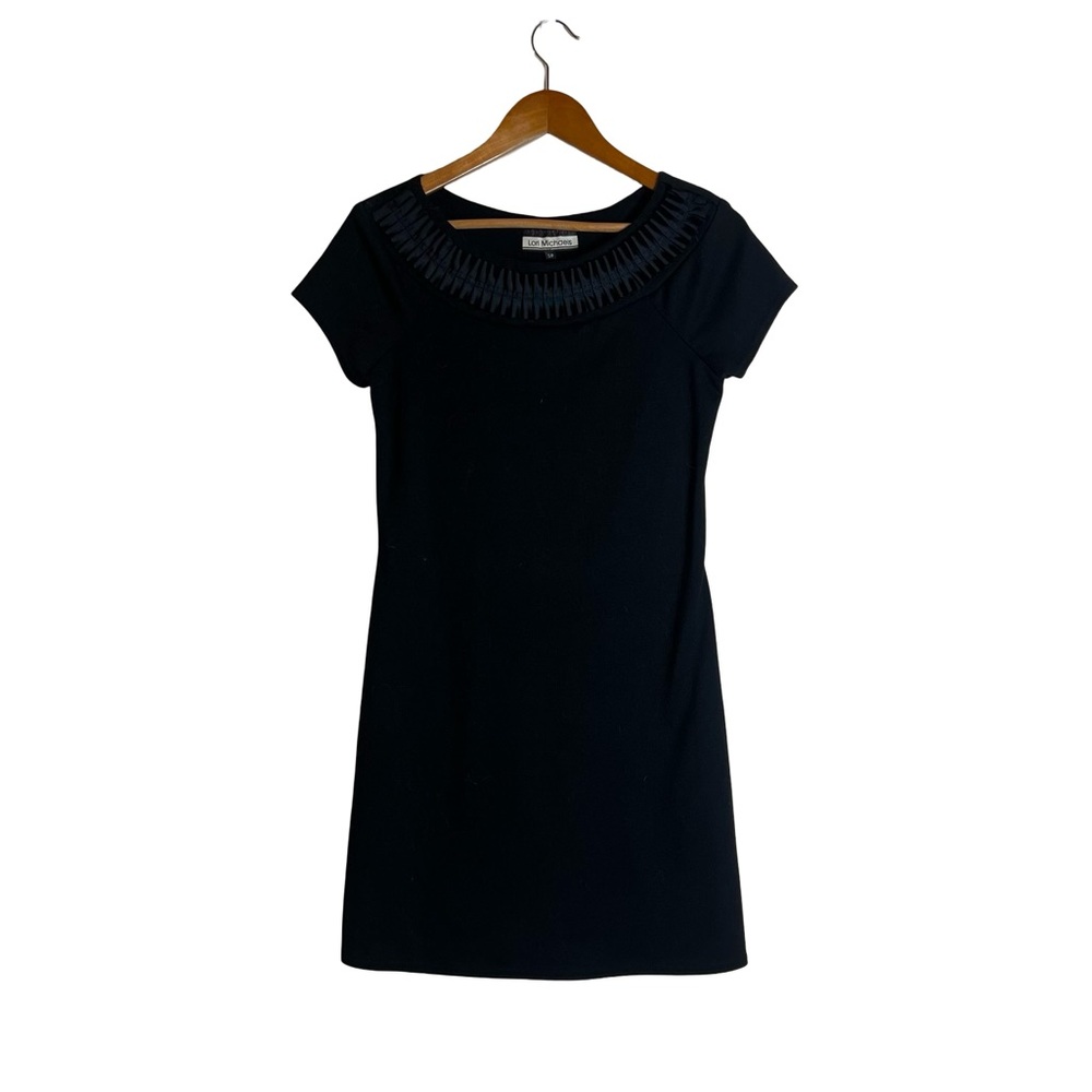 Lori Michaels black short‎ sleeve pull over dress. Size small